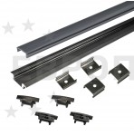 GLS Профиль врезной под светодиодную ленту ЧЁРНЫЙ + комплект 4 заглушки 19.143.37.877