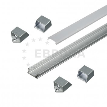 Профиль накладной матовый хром УЗКИЙ для светодиодной ленты  13,2*7*2000  GLS