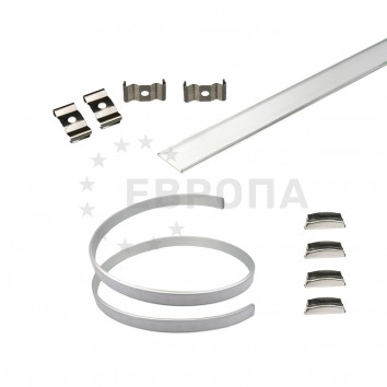 Профиль накладной матовый хром ГИБКИЙ ШИРОКИЙ под светодиодную ленту 18,8*4*2000 GLS