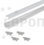 GLS Профиль врезной под светодиодную ленту БЕЛЫЙ + комплект 4 заглушки 19.143.37.738